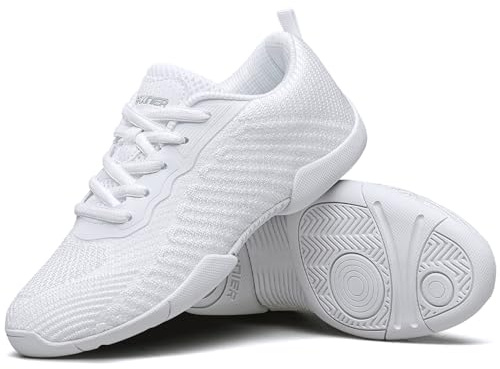 TUOTOM White Cheer Shoes for Girls Youth Cheerleading Shoes Breathable Tumbling Gymnastics Competition Tennis Dancing Sneakers 1 Little Kid