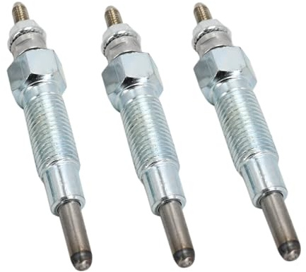 Quueparts Lot de 3 bougies de préchauffage 15694-65510 15261-65513 compatibles avec moteur Kubota D1102 D1302 D1402 D650 D750 D850 D950 Tracteur B1550 B2150 Pelle KH-36 KH-36 KH H-41 KK H-51 KH-61