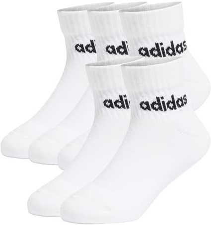 adidas unisex - barn LINEAR KIDS ANKLE SOCKS 5pP, white/white/white/white, 34-36