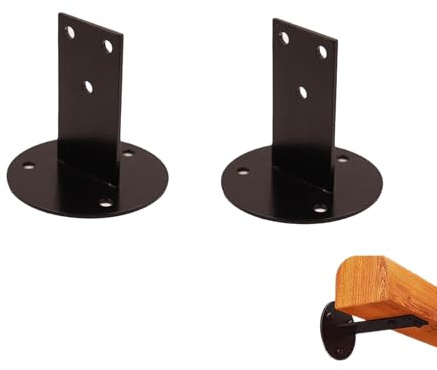 2 PCS Soporte Pasamanos Recto, Soporte Pared Barandilla, Soporte Barandilla Escalera, para Barandillas Interiores, para Soportes de Barandillas de Madera o Metal