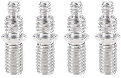 The Lord of the Tools 4pcs 1/4 to 3/8 Tripod Camera Conversion Screws for Lens Plate Key Head Light Stand Tripod Head Ball Head