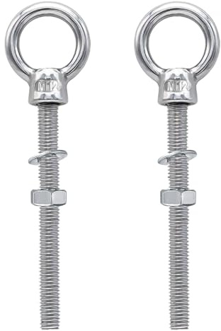 Herbst 2 Stück Ösenschraube M12 Ringschraube M12 x 120 mm | Gewinde Augenschraube 316 Edelstahl (M12*120mm)