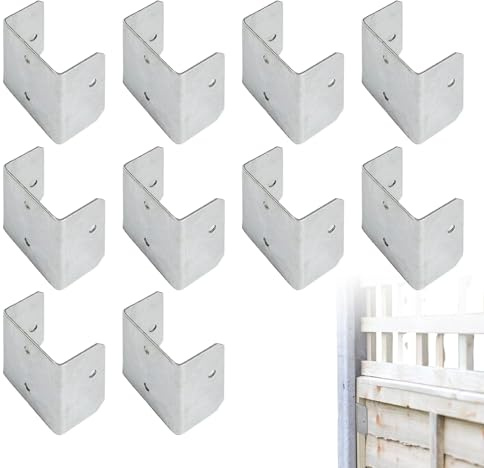 10 abrazaderas en U, hebilla de valla, abrazaderas de metal en forma de U, resistentes a la corrosión para paneles de madera y vallas de jardín, para terrazas y balcones