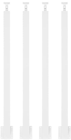 Kit di 4 ringhiere regolabili in ferro battuto per scale interne ed esterne pali quadrati in metallo a 270° per balconi, terrazze e scale, nero (colore: bianco)