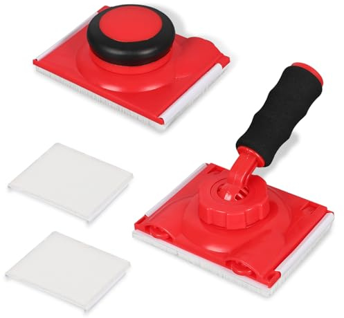 Farbkantenwerkzeug, 2 Stück Paint Edger Paint Pad, Kantenmalwerkzeug, Rot Handheld Brush Paint Edger Tool mit 2*Ersatz-Schwammpad, Erbesserter Griff & Runde Griff, für Malen Wand Decke Ecke Kanten