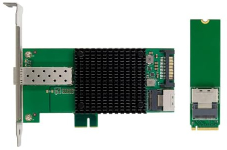 Wzxksoac Scheda di Rete in Fibra Ottica M.2 10G SFP+ Compatibile con Computer Industriali JL82599EN Trasmissione Dati per Server