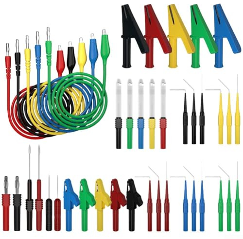 Kit de test de diagnostic automobile 41 pièces avec pince crocodile pour test électronique et circuit imprimé, non destructif et compatible avec multimètre