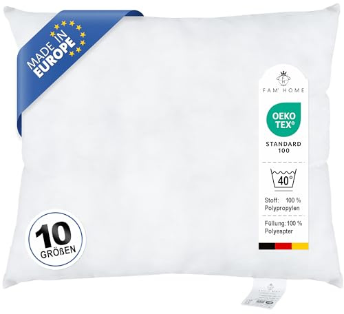 FAM’ Home Kissenfüllung 50 x 60 cm (1er Set) – 580 g, mittelfest, hypoallergen, für Sofa- und Dekokissen, maschinenwaschbar