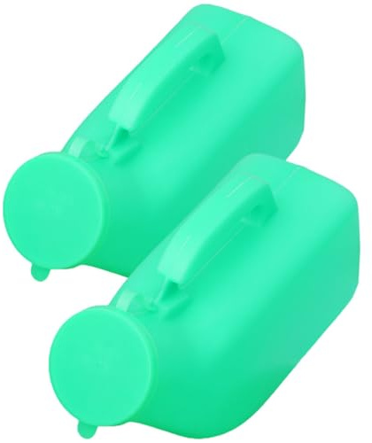 Hemobllo Urinale portatile da uomo, 2 pezzi, 1200 ml, plastica ispessita, con coperchio, riutilizzabile per attività all'aperto e per la cura, pratica bottiglia per urina, colore casuale