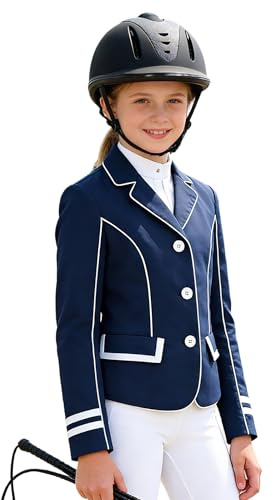 Raenseen Chaqueta De Equitación Clásica con Botones para Niñas para Competiciones Y Traje De Espectáculo Ecuestre