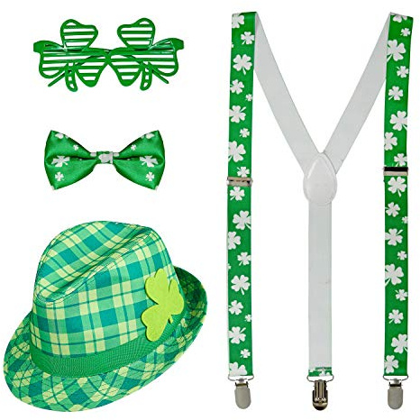 com-four® Leprechaun, Kobold Kostüme zum St. Patricks Day | Outfits und Accessoires für das grüne - irische Fest - Für Fasching - Fastnacht - Karneval - Parade - Motto-Party - Irish Pub