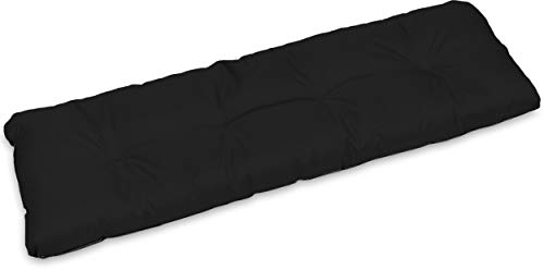 SuperKissen24. Sitzkissen Bankkissen Bankauflage für Gartenbank - 120x38 cm - Outdoor und Indoor - schwarz