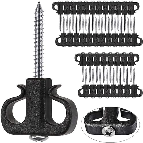 BeneLabel 40er Schraubhaken Lichterkette Hake Zum Einschrauben für Outdoor-Garten Hängende Pflanze, String Draht, Tassen, Küchenutensilien 4.8cm / 26lbs, Schwarz