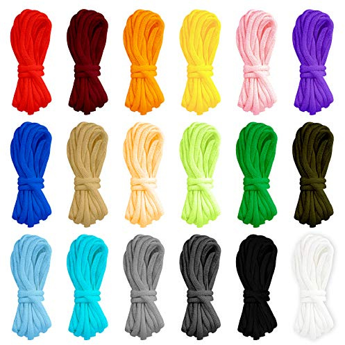 18 Pcs Cordes Paracord Multifonction Colorées Bracelet Bricolage Chaîne de Chien Corde de Tente, Convient pour Diverses Activités de Camping(3m)