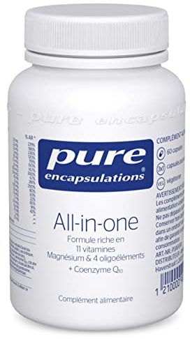 Pure Encapsulations - Multivitamines All-in-one - Formule Riche en 11 Vitamines, Minéraux Magnesium, 4 Oligoéléments & Coenzyme Q10-60 Gélules