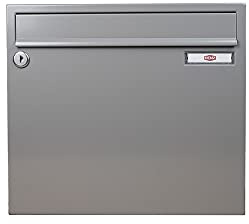 RENZ Briefkasten Classic 17 Liter - 370 mm x 330 mm x 145 mm - Einwurf 335 mm x 33 mm für Format C4 - Graualuminium (RAL 9007) - 17-1-19213