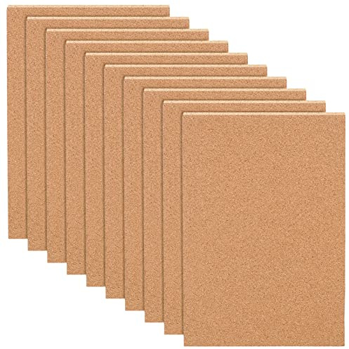 BENECREAT 10PCS Korkplatten 30x21cm 3mm dick Korkfliesen Korkmatte für Wanddekoration, Party und Bastelarbeiten (Ohne Selbstklebender Rückseite)