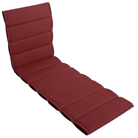 LILENO HOME Sonnenliege Auflage als [1er Set - Rollliege] in Rot - Gartenliegen perfekt für Strandliege - Polster Auflage für Gartenliege (200x60x4,5cm)