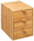 5 five simply smart Boite de Rangement 3 Tiroirs en Bambou avec Languette Simili Cuir FIVE-174664 Bois Clair