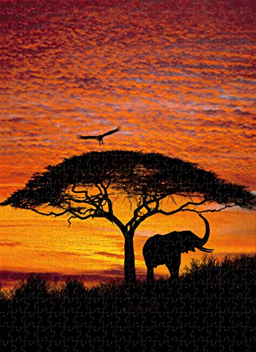 Holzpuzzle für Erwachsene, 2000 Teile, Silhouette, Elefant, Spielzeug, Gehirn-Herausforderung für Kinder