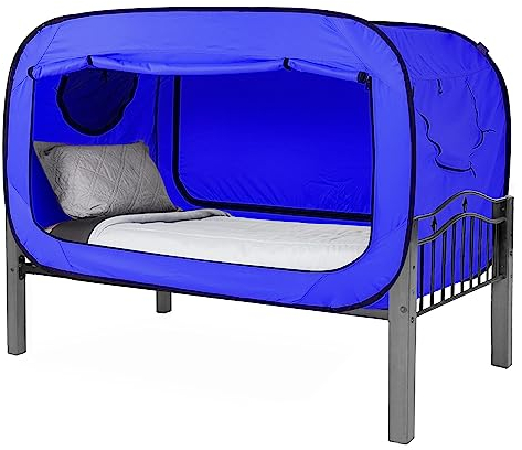 ANC POP Bettzelt Doppelbett Baldachin Tragbares Traumzelt für Erwachsene Indoor Schlafzelte mit 2 Türen Atmungsaktive Private Space Zelte, Blau
