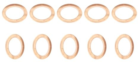 DTGN 10mmx14mmx1mm(IDxODxT) Plano Cobre Sellado Arandelas - 50 Paquete - Bueno para Industrial Maquinaria M10 Tornillos - Cobre Plano Anillo Junta