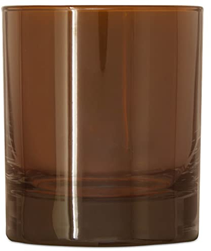 Glas in Amber-Optik Kerzenglas Teelichthalter Ø 7,7 x 9 cm