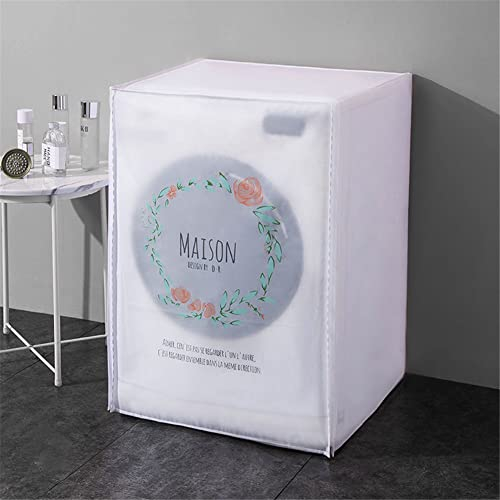 Odot PEVA Copri Lavatrice Esterni, Coprilavatrice da Impermeabile, Copertura per Lavatrice e Asciugatrice con Aperture Frontali, Antipolvere Anti Sunlight (6-7kg,Rosa)