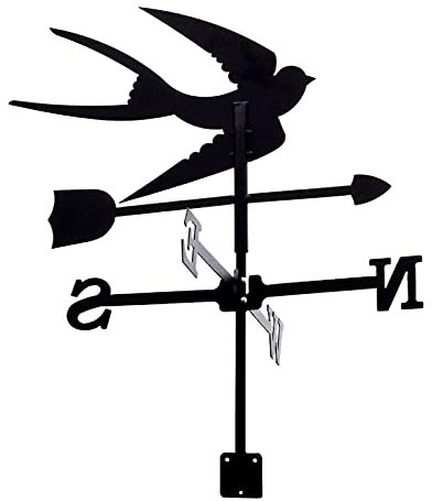 EICOFF Girouette Hirondelle Silhouette girouette indicateur de Direction du Vent indicateur de Direction du Vent girouette Outil de Mesure avec revêtement antirouille pour décoration extérieure