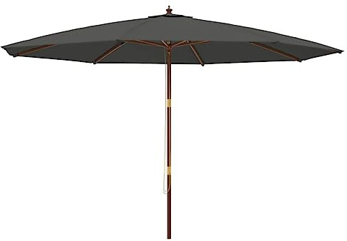 FIRBNUS Ombrellone da Giardino con Palo in Legno Antracite 400x273 cm Ombrellone da Spiaggia Ombrellone Spiaggia Ombrelloni da Spiaggia Ombrellone Legno Ombrellone da Giardino Ombrelloni da Esterno