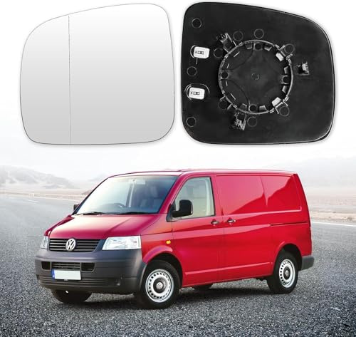 Convitex Spiegelglas für VW Transporter T5 2003-2009, Heizbar Asphärisch Spiegelglas für Caddy 3 2004-2015, Ersatz Spiegelglas zu Multivan 5 2003-2009 Links Fahrerseite