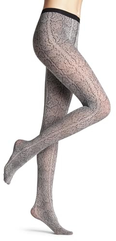FALKE dam strumpbyxor Brumation 50 DEN W TI halvogenomskinliga mönstrade 1 styck, grå (Shark 3258), S, Grå (haj 3258), S