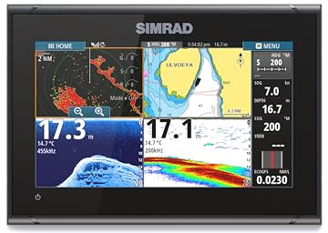 Simrad GO9 XSE Chartplotter and Fishfinder with 83/200 Transom Mount Transducer and C-MAP Discover Chart Card, 9 Inch Screen, Black, 000-16293-001