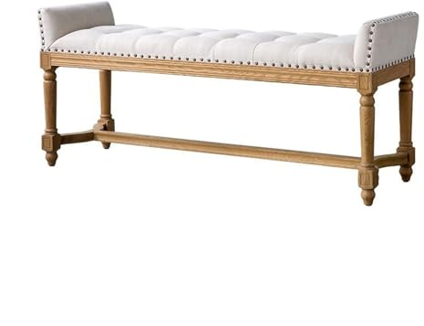 Xilin-872 Bettbank Art Simple Bank Vintage Eiche Nachttischhocker Ländliches europäisches Wohnzimmer Schuhwechsel Sofabank Sitzbank