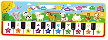 IMIKEYA 1 tappeto musicale per bambini design di animali educativi per gattini e sviluppo musicale dei bambini