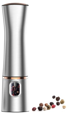 Molino de pimienta automático, molino de sal eléctrico - Molino de pimienta de acero inoxidable | Herramienta de cocción alimentado por batería, Gadget de cocina, salero y pimentero para especias de