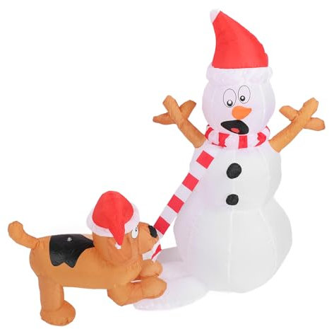 3,6 Fuß Aufblasbare Weihnachts-Schneemann-Dekoration mit Leistungsstarkem Gebläse, Wetterfeste Außendekoration mit LED-Lichtern, für Weihnachtsfeiertage, Party, Innengarten,