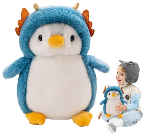 Bcuuozeeing Pinguin Stofftier Plüschtier, Kuscheltier Plüschpuppen Pinguin, Stofftier Schmusetier zum Kuscheln Spielen, Pudgy Kuscheltier Pinguine für Mädchen (Blau)