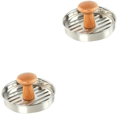 BESPORTBLE 2pcs Large Stainless Steel Burger Press Multi-function Burger Mold Easy Clean Sandwich Maker for Home Kitchen