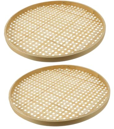 COLLBATH 4pcs Bamboo Weaving Sieve Basket for Fruit Snacks Household Bamboo Colander Traditional Chinese Storage Sieve