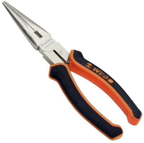 WEDO Pinze a becco lungo di precisione da 20,3 cm, con tronchese a becco lungo, in acciaio ad alto tenore di carbonio, resistente alla corrosione
