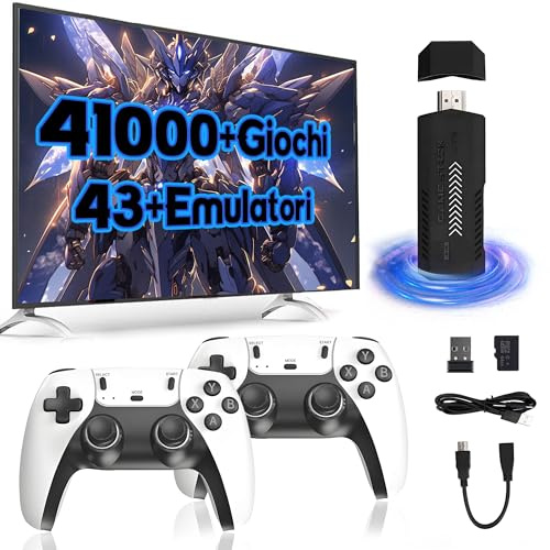 X2 Ultra Console per videogiochi retrò, oltre 41000 giochi retrò integrati,oltre 33 emulatori, videogioco con doppio controller wireless 2.4G,uscita HD 4K, plug and play,console di gioco retrò (128G)