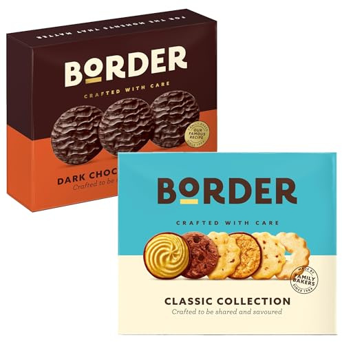 Border Biscuits Bundle – Classic Collection 400g & Dark Chocolate Gingers 255g – Luxury Sharing Biscuits Made by Family Bakers