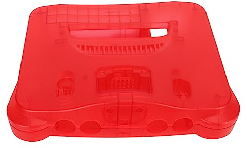 CHICIRIS Cubierta de repuesto para consola Solid ABS Premium Play para N64, exquisitas consolas de videojuegos retro (rojo transparente)