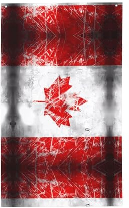 Bandiera retrò del Canada. Bandiera decorativa per esterni 0,9 x 1,5 m, striscione verticale in poliestere