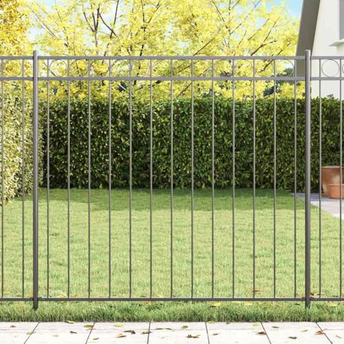Gartenzaun Grau Stahl für Außenbereich, Modernes Design, Robuste Sichtschutzwand, Langlebige Gartenbegrenzung, Einfache Montage, 7,5 kg