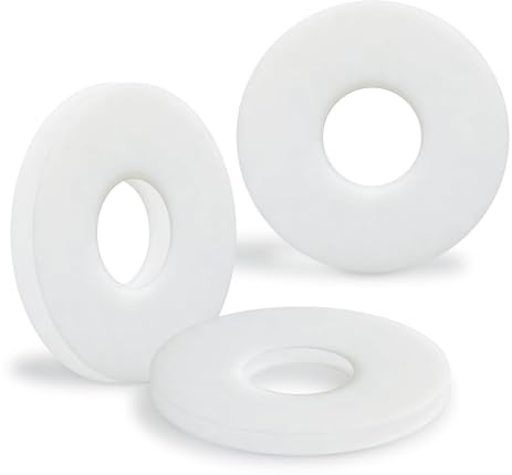 PDKKFF 120 Stück Kunststoff Unterlegscheiben M4x12mm Weiße DIN 9021 | Nylon Unterlegscheiben, Kunststoffscheiben Rund, Karosseriescheiben, Beilagscheiben Verwendet für Wasserhahn Brausekopf