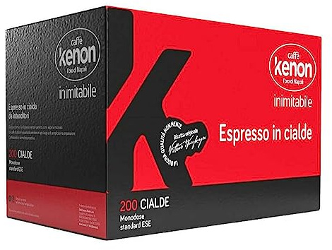 KENON Caffè - 200 Cialde ESE 44mm Compatibili per Macchine da Caffè Casa e Ufficio - Espresso 7g, Aroma Intenso Cremoso, Confezione Singola