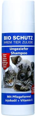 Bio Schutz Ungeziefer Shampoo 200ml Flasche Gegen Flöhe, Zecken, Milben, Haarlinge und Läuse Beseitigt auch Larven und Eigelege