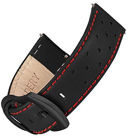 Wildery® Uhrenarmband Leder I Smartwatch Armband 20mm mit Quick-Release I Ersatzarmband mit Edelstahl Dornschließe I Armband /#Dots WI450